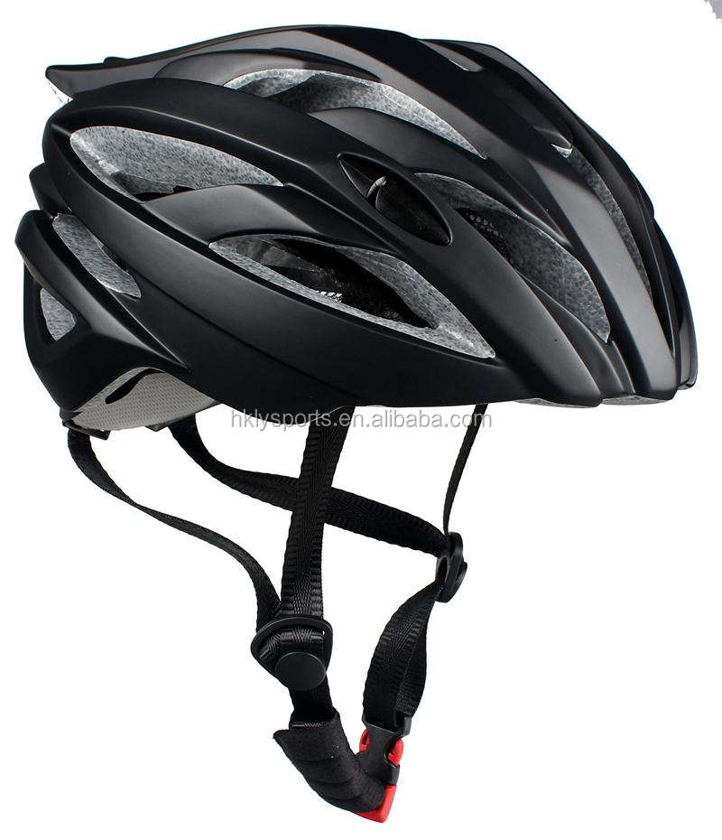 Shengtao 工場価格 ST938B インモールドカーボンファイバー 1 層 PC + ブラック EPS スポーツ自転車スポーツヘルメット ITW バックル付き