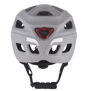 新しいバイクヘルメット LED ライト PC インモールドサイクリングヘルメット、安全なスポーツマウンテンロードライディングバイクヘルメット大人用グレー
