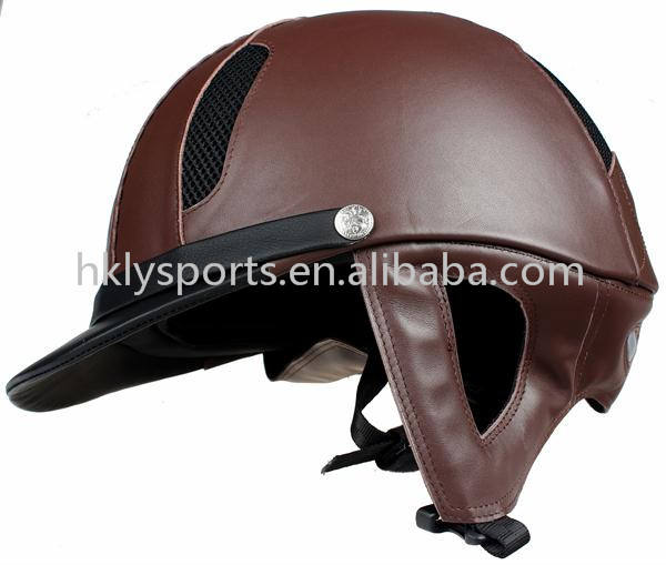 レザーコーティングされたスポーツ乗馬用安全乗馬ヘルメット